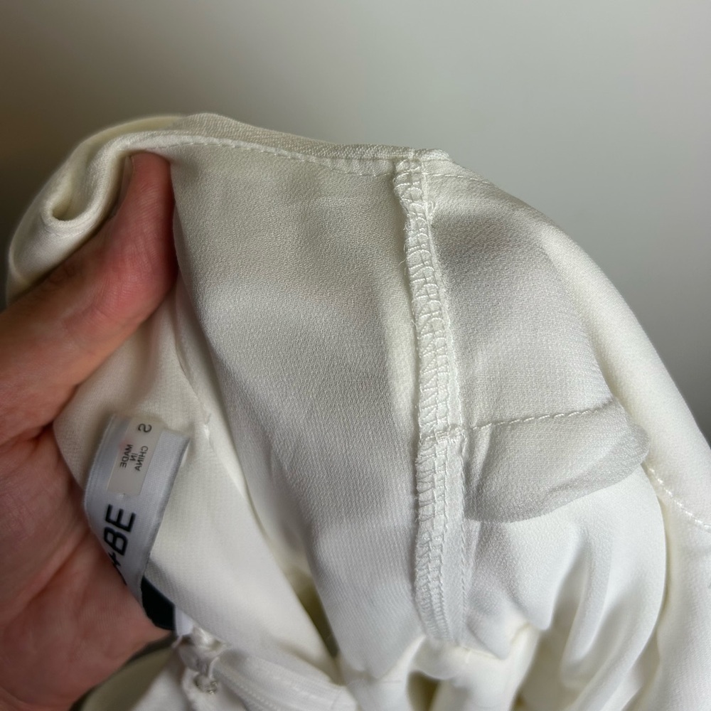 Do+Be Romper Old Money White Ruffle Sleeveless Career Professional Size S - Picture 14 of 15